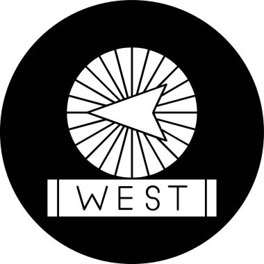 Batı simgesi, vektör illüstrasyonu basit tasarım