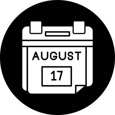 17 Ağustos Tarih simgesi, vektör illüstrasyonu basit tasarım