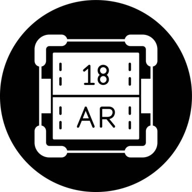 Argon simgesi, vektör illüstrasyonu basit tasarım