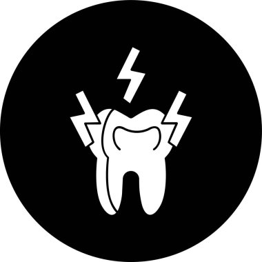 Diş ağrısı simgesi, vektör illüstrasyonu basit tasarım