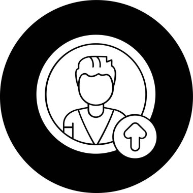 Profil Resmi Gönderme simgesi, vektör illüstrasyonu basit tasarım