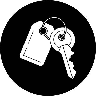Anahtarlık simgesi, vektör illüstrasyonu basit tasarım