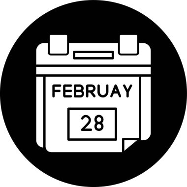 28 Şubat Tarih simgesi, vektör illüstrasyonu basit tasarım