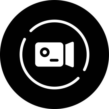 Video kamera simgesi, vektör illüstrasyonu basit tasarım