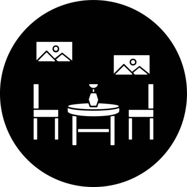 Yemek odası simgesi, vektör illüstrasyonu basit tasarım