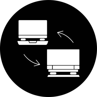 Veri paylaşım simgesi, vektör illüstrasyonu basit tasarım