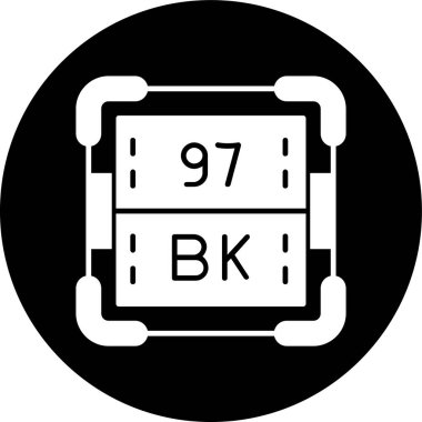 Berkelium simgesi, vektör illüstrasyonu basit tasarım