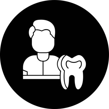 dişçi simgesi, vektör illüstrasyonu basit tasarım