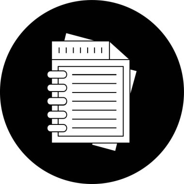 Not Sayfa simgesi, vektör illüstrasyonu basit tasarım