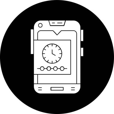 Zaman çizelgesi simgesi, vektör illüstrasyonu basit tasarım