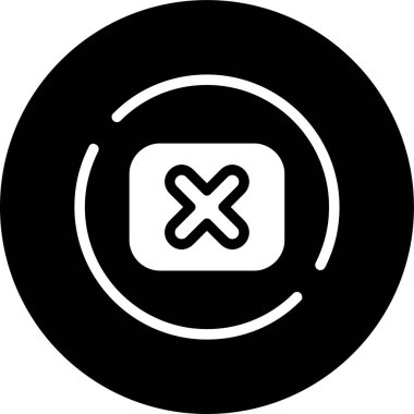 Dikdörtgen-xmark simgesi, vektör illüstrasyonu basit tasarım