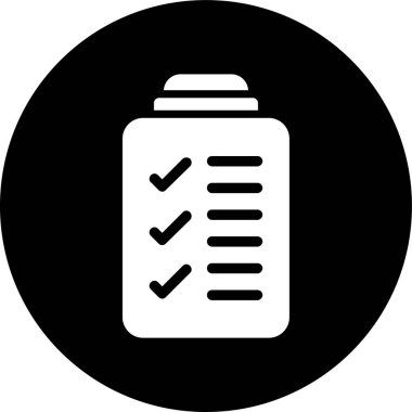 Pano listesi kontrol simgesi, vektör illüstrasyonu basit tasarım