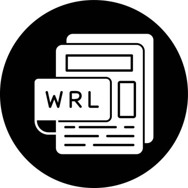 WRL dosya simgesi, vektör illüstrasyonu basit tasarım