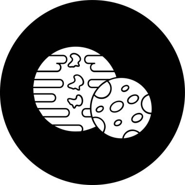 Gezegenler simgesi, vektör illüstrasyonu basit tasarım