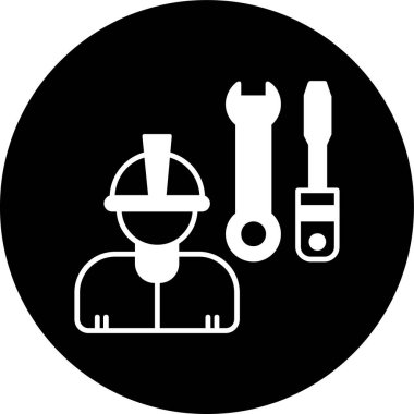 Otomatik mekanik simgesi, vektör illüstrasyonu basit tasarım