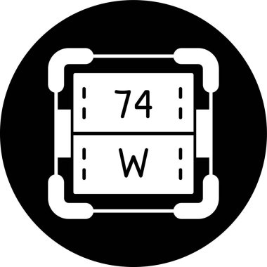 Tungsten simgesi, vektör illüstrasyonu basit tasarım