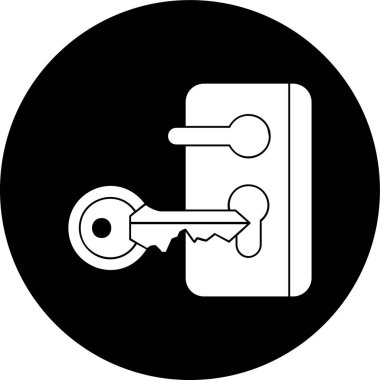 Kapı Kilidi simgesi, vektör illüstrasyonu basit tasarım