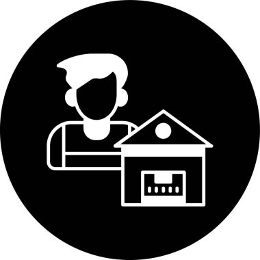 Depo Yöneticisi simgesi, vektör illüstrasyonu basit tasarım