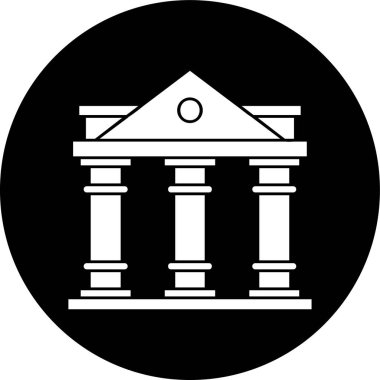 Banka simgesi, vektör illüstrasyonu basit tasarım