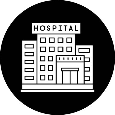 Hastane simgesi, vektör illüstrasyonu basit tasarım