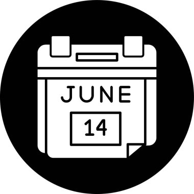 14 Haziran Tarih simgesi, vektör illüstrasyonu basit tasarım