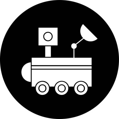 Ay gezgini simgesi, vektör illüstrasyonu basit tasarım