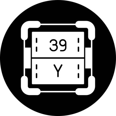 Yttrium simgesi, vektör illüstrasyonu basit tasarım