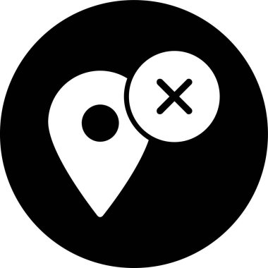 Harita- işaret- çapraz simgesi, vektör illüstrasyonu basit tasarım