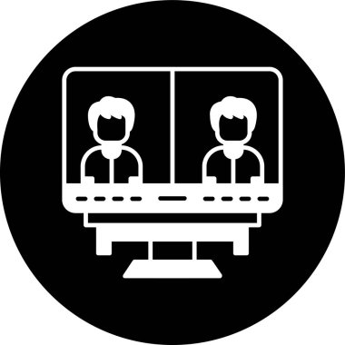 Video Konferansı simgesi, vektör illüstrasyonu basit tasarım