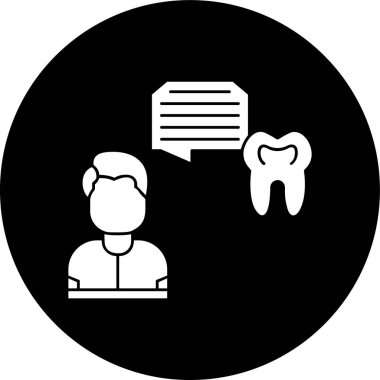 dişçi simgesi, vektör illüstrasyonu basit tasarım