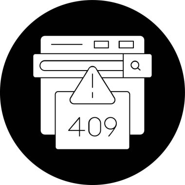 409 Hata simgesi, vektör illüstrasyonu basit tasarım
