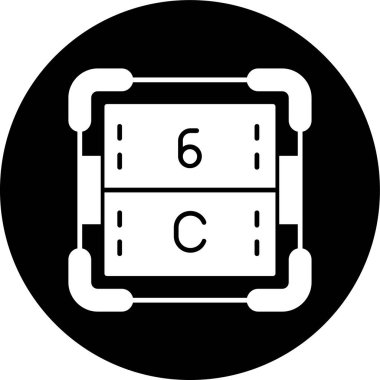 Karbon simgesi, vektör illüstrasyonu basit tasarım