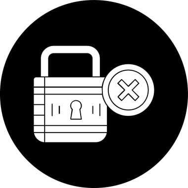 asma kilit simgesi, vektör illüstrasyonu basit tasarım