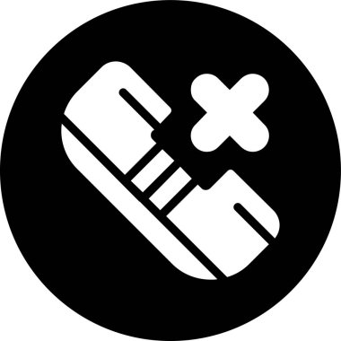 Telefon çapraz simgesi, vektör illüstrasyonu basit tasarım