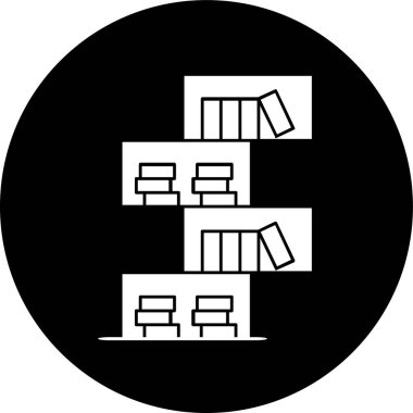 kitaplık simgesi, vektör illüstrasyonu basit tasarım