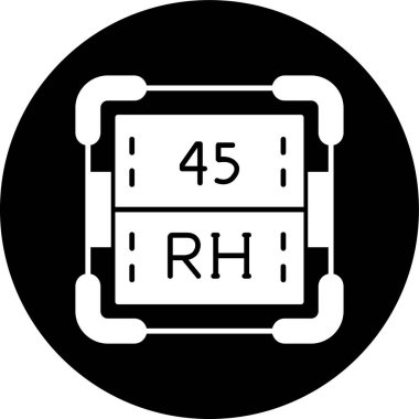 Rodyum simgesi, vektör illüstrasyonu basit tasarım