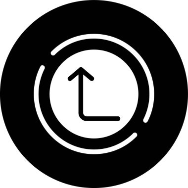 Ok Sola Dön simgesi, vektör illüstrasyonu basit tasarım