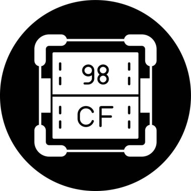 Californium simgesi, vektör illüstrasyonu basit tasarım