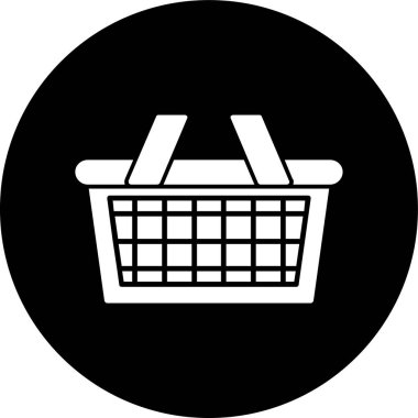 Alışveriş sepeti simgesi, vektör illüstrasyonu basit tasarım