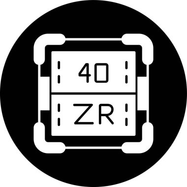 Zirkonyum simgesi, vektör illüstrasyonu basit tasarım