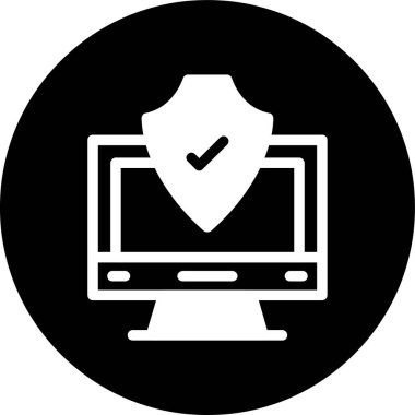 Ekran kalkanı simgesi, vektör illüstrasyonu basit tasarım