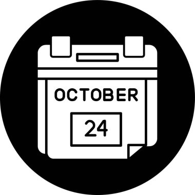 24 Ekim Tarih simgesi, vektör illüstrasyonu basit tasarım