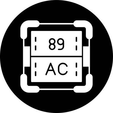 Aktinyum simgesi, vektör illüstrasyonu basit tasarım