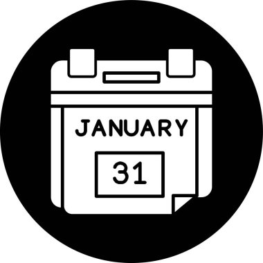 31 Ocak Tarih simgesi, vektör illüstrasyonu basit tasarım