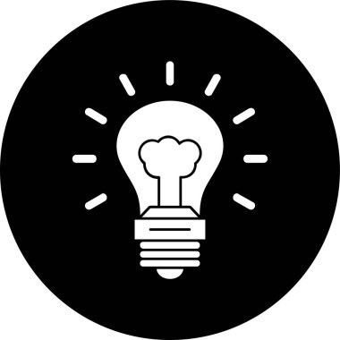 Ampul simgesi, vektör illüstrasyonu basit tasarım