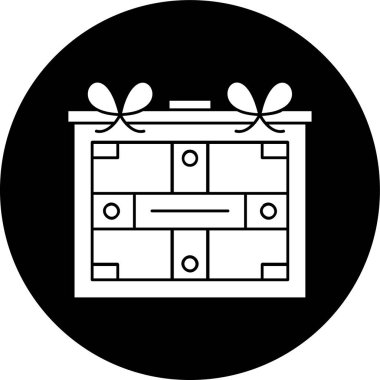 hediye kutusu simgesi, vektör illüstrasyonu basit tasarım