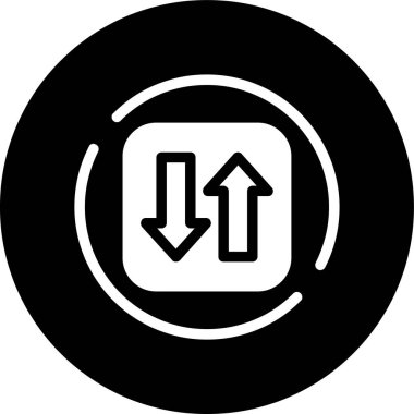 Kaydırma - v - kare simgesi, vektör illüstrasyonu basit tasarım