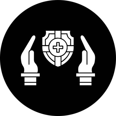 Tıbbi sigorta ikonu, vektör illüstrasyonu basit tasarım