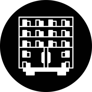 Kitap rafı simgesi, vektör illüstrasyonu basit tasarım