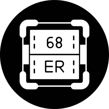 Erbiyum simgesi, vektör illüstrasyonu basit tasarım